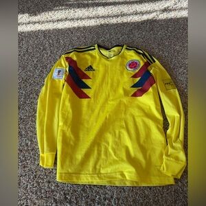 Adidas Yellow Soccer Jersey with Black and Red Accents Authentic